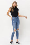 Distressed High Rise Skinny Jeans