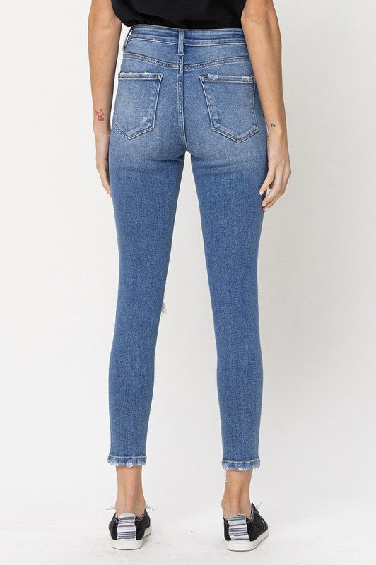 Distressed High Rise Skinny Jeans