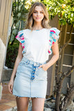 Printed Flutter Sleeves Top