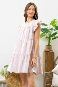 Multi Stripe Tiered Dress