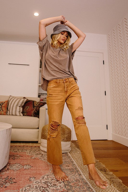 High Rise Crop Denim