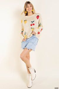 Fruit Print Sweater