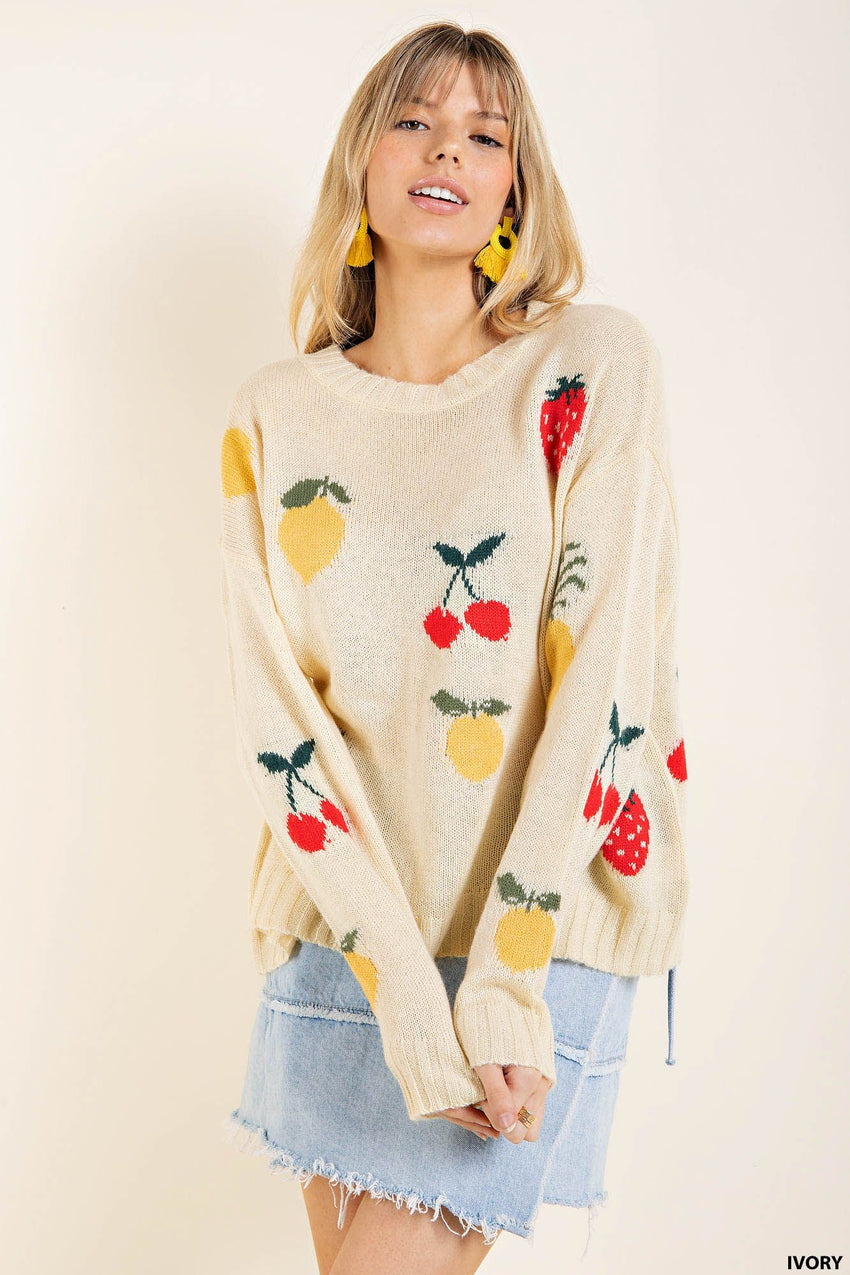 Fruit Print Sweater