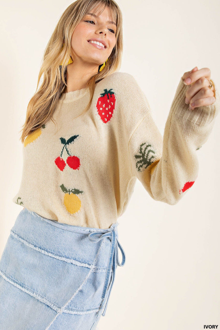 Fruit Print Sweater