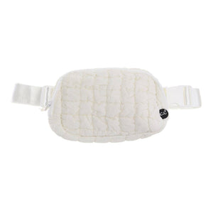 Quilted Puffer C.C Belt Bag BGS0064: Ivory