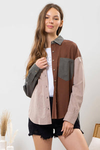 Check Colorblock Top
