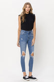 Distressed High Rise Skinny Jeans