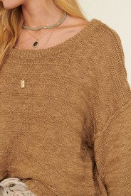 Boat Neck Casual Sweater