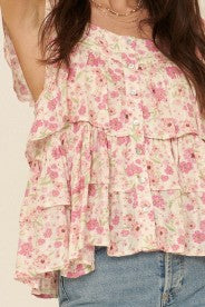 Floral Print Tank Blouse