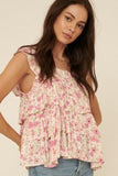 Floral Print Tank Blouse