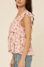 Floral Print Tank Blouse